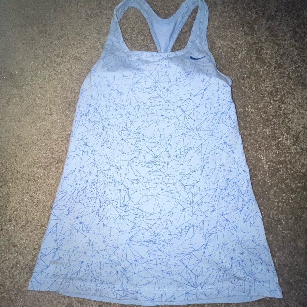 Baby blue Nike tank with built in bra